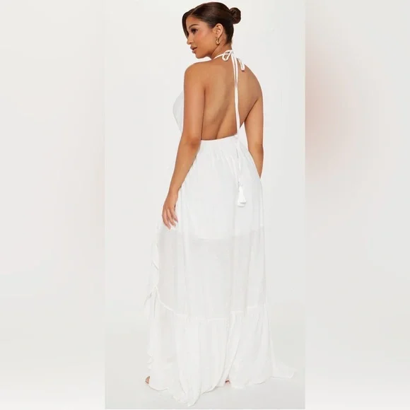 Sale! Fashion Nova White Halter Maxi Dress SOLD OUT! - Picture 3 of 7